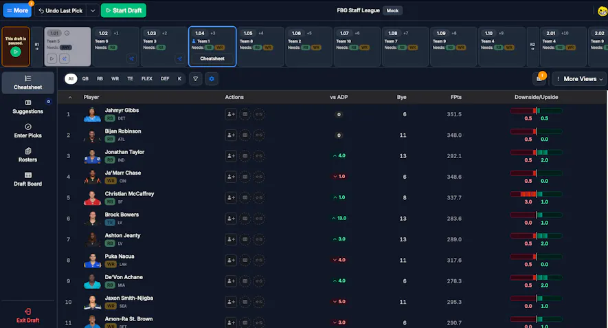 Draft Dominator Custom Cheatsheets